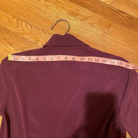 Ralph Lauren black label burgundy silk blend blouse size 2 - Picture 14 of 16